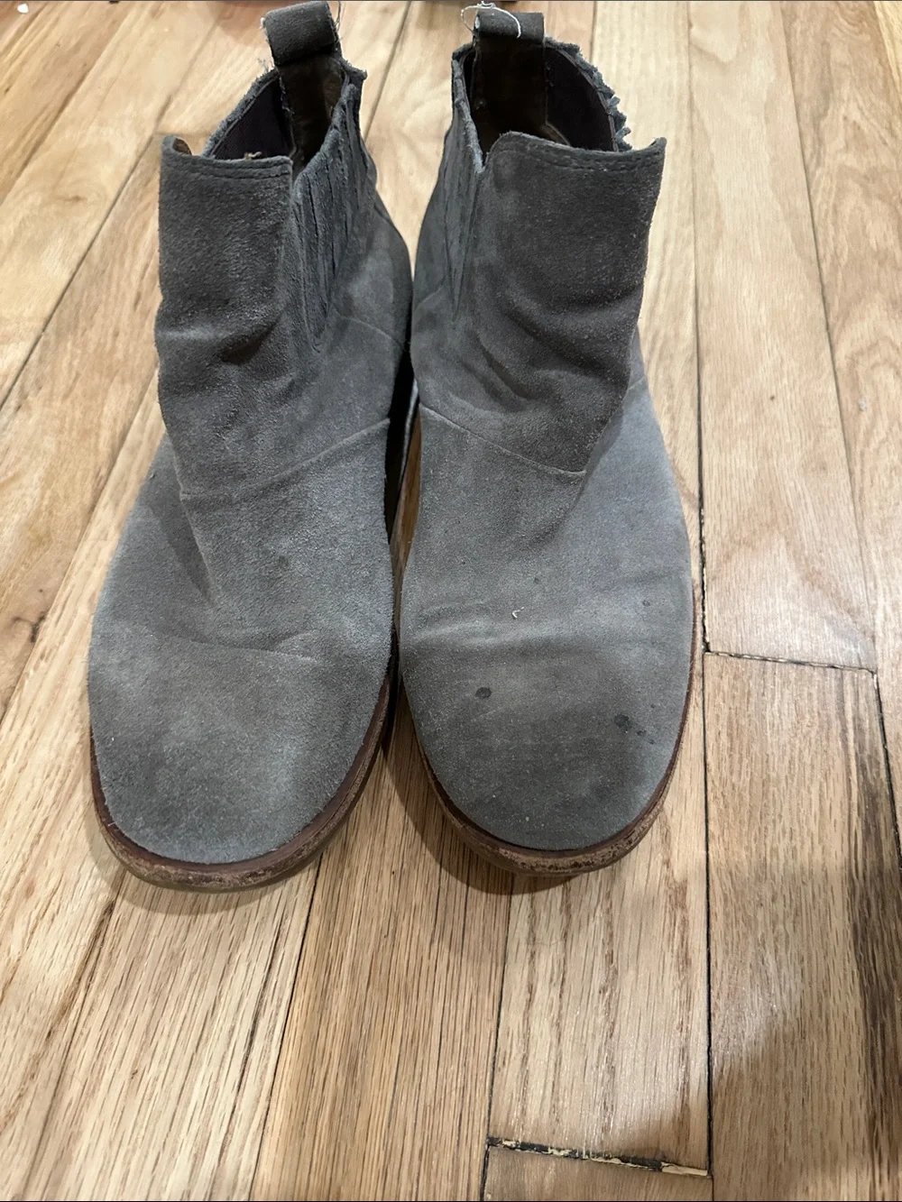 Sofft Gray Suede Chelsea-Style Ankle Boots